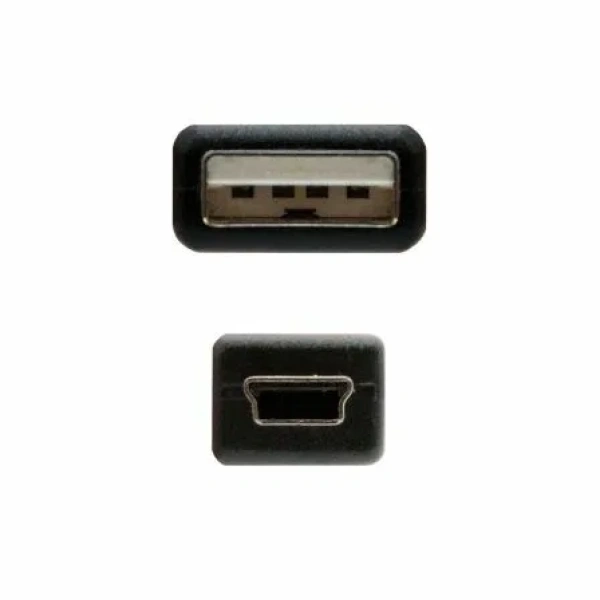 Cable USB 2.0 Nanocable 10.01.0401/ USB Macho - MiniUSB Macho/ 1m/ Negro - Imagen 3