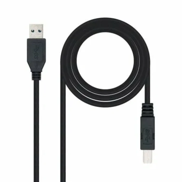 Cable USB 3.0 Impresora Nanocable 10.01.0802-BK/ USB Tipo-B Macho - USB Macho/ 2m/ Negro - Imagen 2