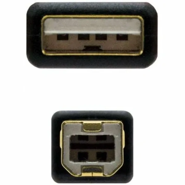 Cable USB 2.0 Impresora Nanocable 10.01.1203/ USB Tipo-B Macho - USB Macho/ 3m/ Negro - Imagen 3