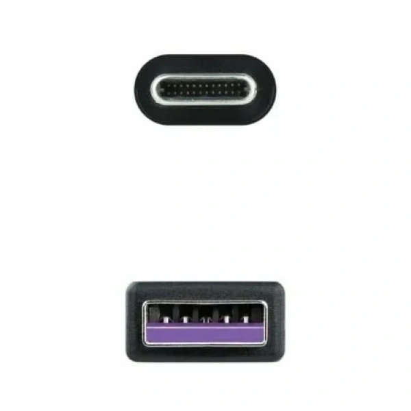 Cable USB 2.0 Nanocable 10.01.2101-L150/ USB Tipo-C Macho - USB Macho/ 1.5m/ Negro - Imagen 3