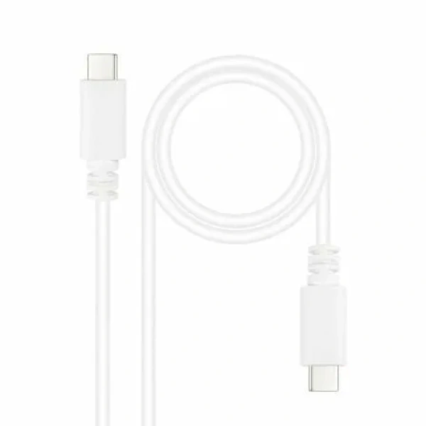 Cable USB 2.0 Tipo-C Nanocable 10.01.2301-L150-W/ USB Tipo-C Macho - USB Tipo-C Macho/ 480Mbps/ 1.5m/ Blanco - Imagen 2