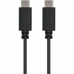 Cable USB 2.0 Tipo-C Nanocable 10.01.2301/ USB Tipo-C Macho - USB Tipo-C Macho/ 1m/ Negro