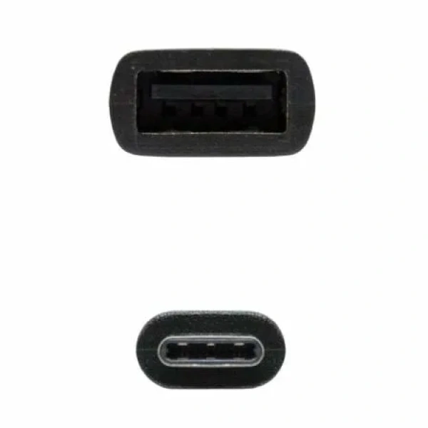 Cable USB 2.0 Tipo-C Nanocable 10.01.2400/ USB Tipo-C Macho - USB Hembra/ 15cm/ Negro - Imagen 2