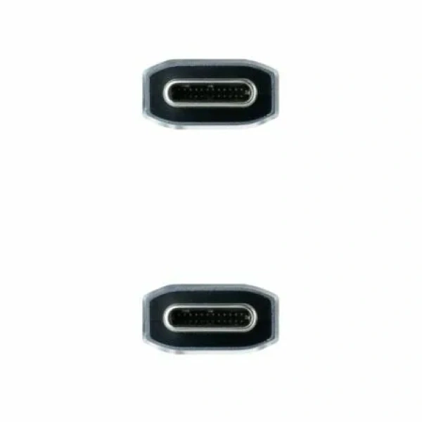 Cable USB 3.1 Tipo-C Nanocable 10.01.4101-COMB/ USB Tipo-C Macho - USB Tipo-C Macho/ Hasta 100W/ 20Gbps/ 1m/ Gris y Negro - Imagen 3