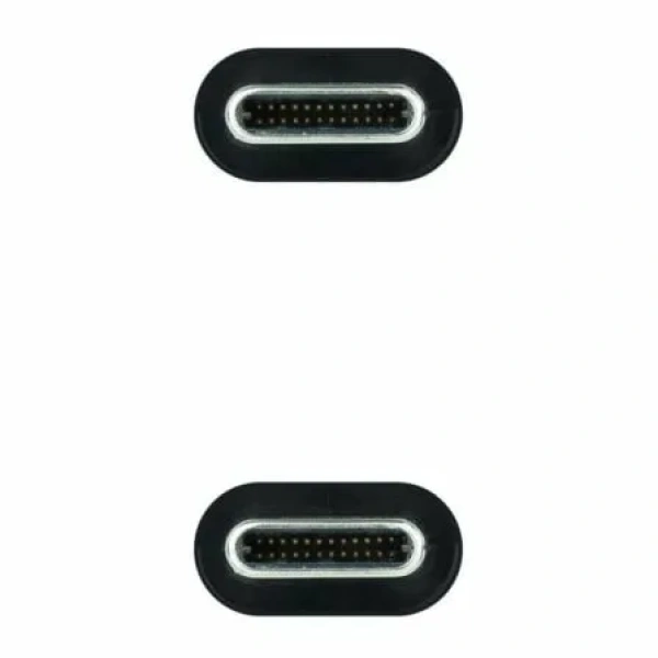Cable USB 3.2 Nanocable 10.01.4300-COMB/ USB Tipo-C Macho - USB Tipo-C Macho/ Hasta 100W/ 50cm/ Gris y Negro - Imagen 3