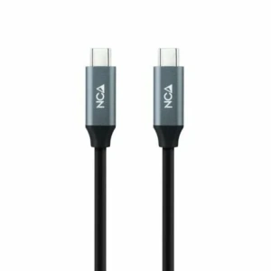 Cable USB 3.2 Tipo-C Nanocable 10.01.4301-L150/ USB Tipo-C Macho - USB Tipo-C Macho/ Hasta 100W/ 1.5m/ Gris y Negro