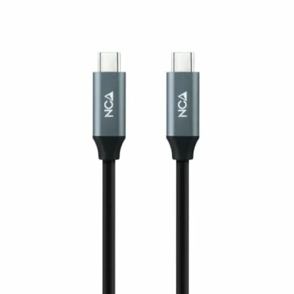 Cable USB 3.2 Tipo-C Nanocable 10.01.4301-L150/ USB Tipo-C Macho - USB Tipo-C Macho/ Hasta 100W/ 1.5m/ Gris y Negro