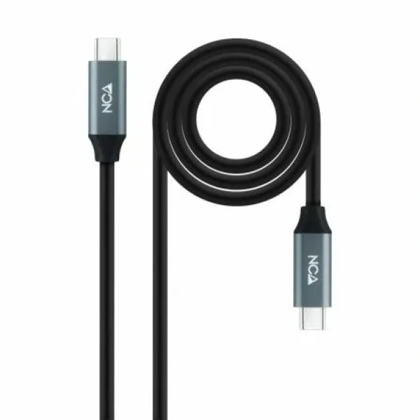 Cable USB 3.2 Tipo-C Nanocable 10.01.4301-L150/ USB Tipo-C Macho - USB Tipo-C Macho/ Hasta 100W/ 1.5m/ Gris y Negro - Imagen 2