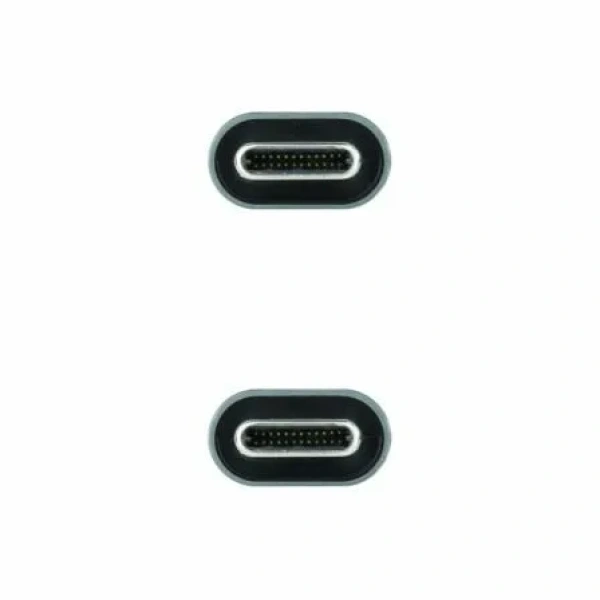 Cable USB 3.2 Tipo-C Nanocable 10.01.4301-L150/ USB Tipo-C Macho - USB Tipo-C Macho/ Hasta 100W/ 1.5m/ Gris y Negro - Imagen 3
