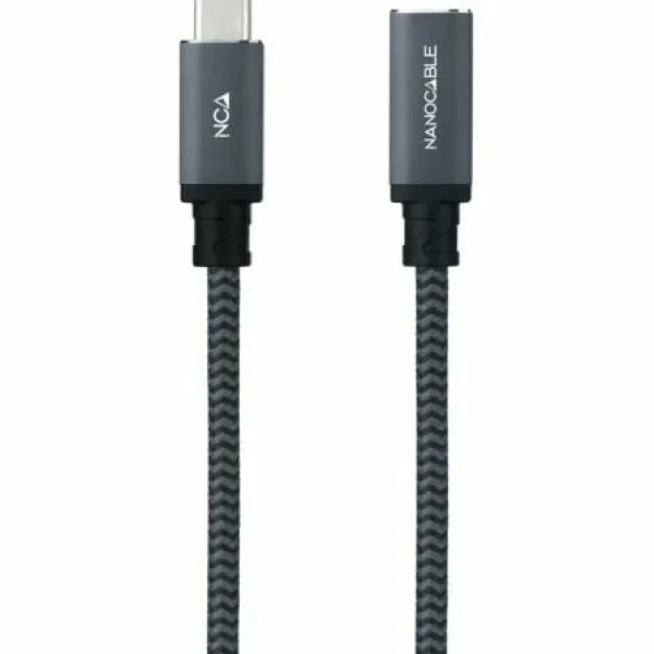Cable Alargador USB Tipo-C 3.2 Nanocable 10.01.4501-COMB/ USB Tipo-C Macho - USB Tipo-C Hembra/ 1m/ Negro - Imagen 2