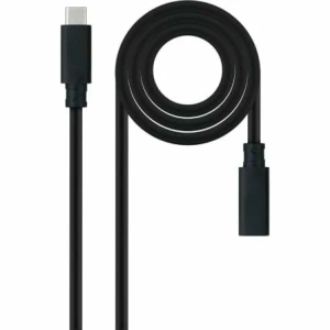Cable Alargador USB Tipo-C 3.2 Nanocable 10.01.4502/ USB Tipo-C Macho - USB Tipo-C Hembra/ 2m/ Negro