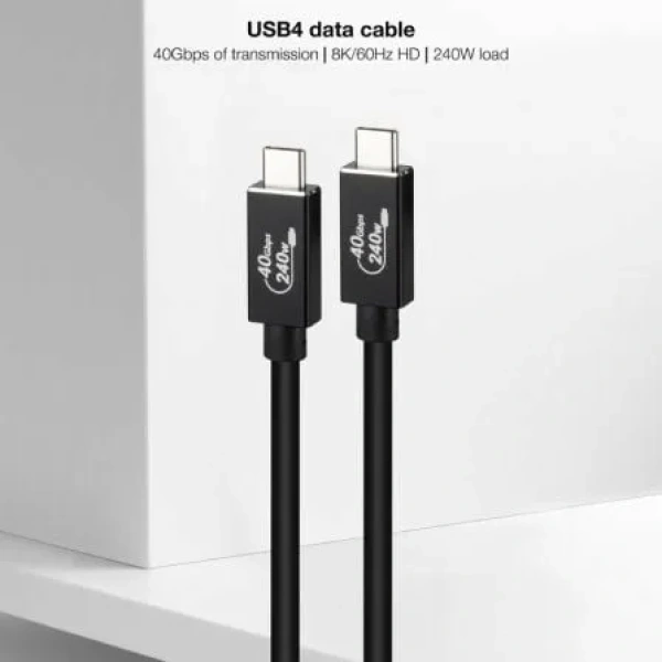 Cable USB 4.0 Nanocable 10.01.5002/ USB Tipo-C Macho - USB Tipo-C Macho/ Hasta 240W/ 40Gbps/ 1.8m/ Negro - Imagen 2