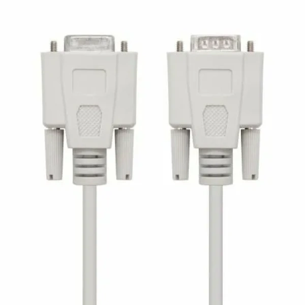 Cable Serie RS232 Nanocable 10.14.0203/ DB9 Macho - DB9 Hembra/ 3m/ Beige