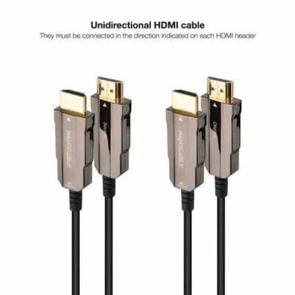 Cable HDMI 2.0 AOC 4K Nanocable 10.15.2020/ HDMI Macho - HDMI Macho/ 20m/ Negro - Imagen 3