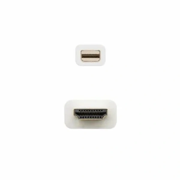Cable Mini DisplayPort Nanocable 10.15.4002/ Mini DisplayPort Macho - HDMI Macho/ 2m/ Blanco - Imagen 2