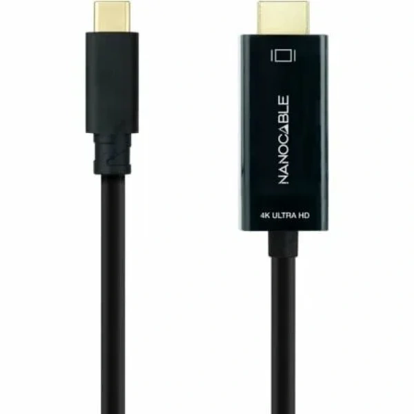 Cable Conversor Nanocable 10.15.5105/ USB Tipo-C Macho - HDMI Macho/ 5m/ Negro - Imagen 2