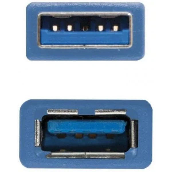 Cable Alargador USB 3.0 Nanocable 10.01.0901/ USB Macho - USB Hembra/ 1m/ Azul - Imagen 3
