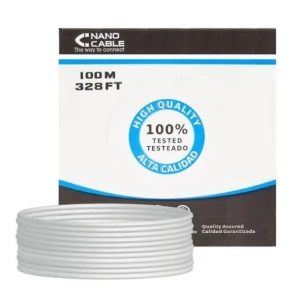 Bobina de Cable RJ45 UTP Nanocable 10.20.0502 Cat.6/ 100m/ Gris