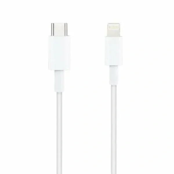 Cable USB 2.0 Tipo-C Lightning Nanocable 10.10.0601/ USB Tipo-C Macho - Lightning Macho/ 1m/ Blanco - Imagen 2