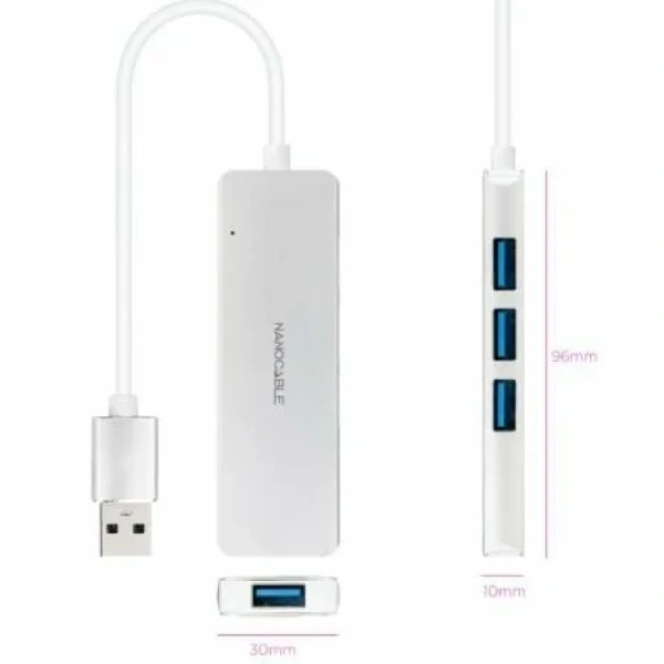 Hub USB 3.0 Nanocable 10.16.4602/ 4xUSB/ Gris - Imagen 2