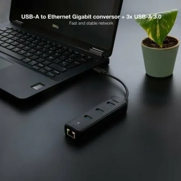 Hub USB 3.0 Nanocable 10.16.4604/ 3xUSB/ 1xRJ45/ Negro - Imagen 3