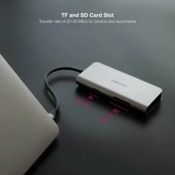 Docking Tipo-C Nanocable 10.16.4609/ 3xUSB/ 1xHDMI 4K/ 1xRJ45/ 1xLector tarjetas/ 1xUSB Tipo-C PD/ Gris - Imagen 3