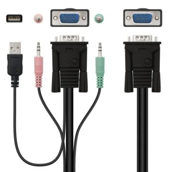 KVM Switch Nanocable 10.12.0001/ PC - CPU: 2 VGA + 2 USB + 4 JACK 3.5 / CONSOLA: 2 USB + VGA + 2 JACK 2.5/ 1.4m - Imagen 3