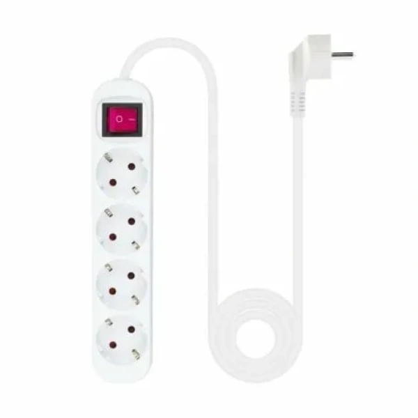 Regleta con Interruptor Nanocable 10.37.0004/ 4 Tomas de Corriente/ Cable 1.4m/ Blanca - Imagen 2