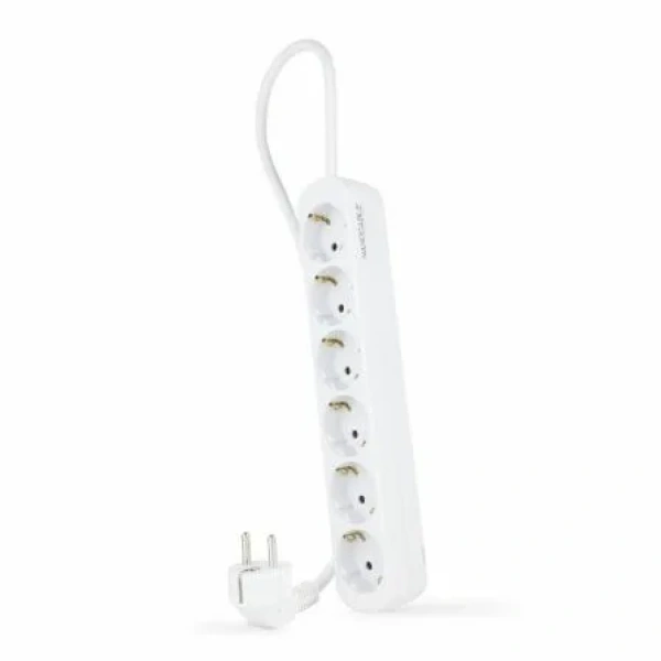 Regleta Nanocable 10.37.0006-NS/ 6 Tomas de Corriente/ Cable 1.4m/ Blanca