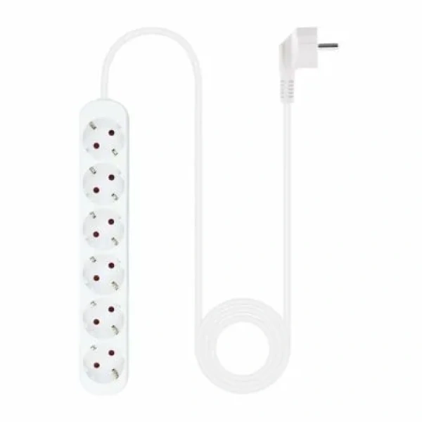 Regleta Nanocable 10.37.0006-NS/ 6 Tomas de Corriente/ Cable 1.4m/ Blanca - Imagen 2