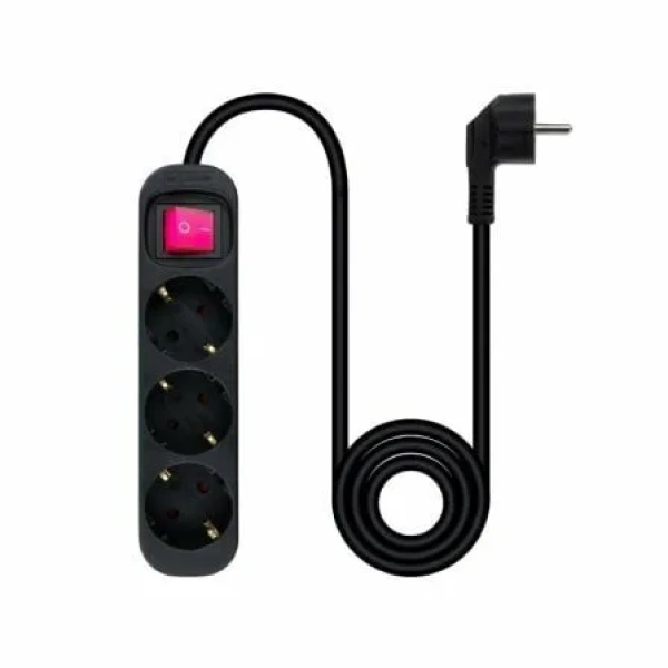 Regleta con Interruptor Nanocable 10.38.0003-BK/ 3 Tomas de Corriente/ Cable 1.4m/ Negra - Imagen 2