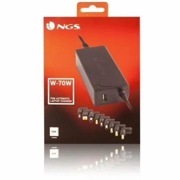 Cargador de Portátil NGS W-70W/ 70W/ Automático/ 9 Conectores/ Voltaje 18.5-20V/ 1 USB - Imagen 2
