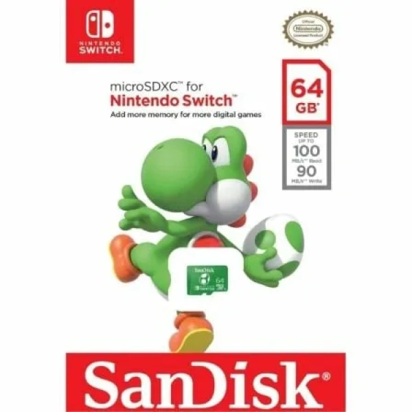 Tarjeta de Memoria SanDisk Nintendo Switch 64GB microSD XC UHS-I/ Clase 10/ 100MBs - Imagen 2