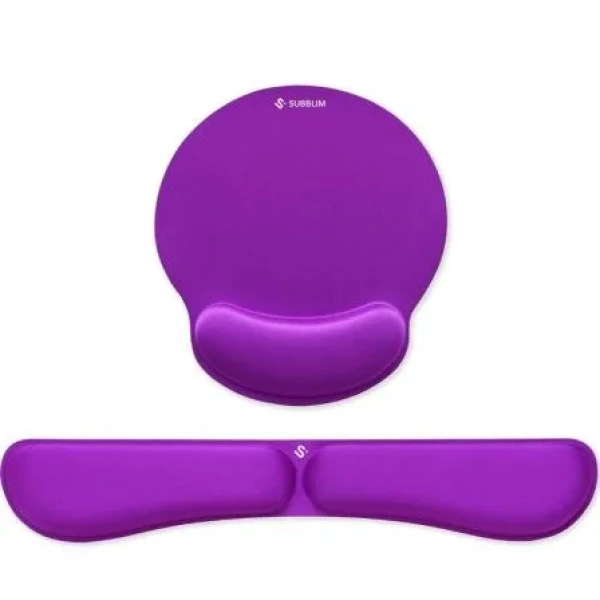 Pack de Reposamuñecas y Alfombrilla Ergonómica Subblim Ergo MemoryFlex/ Purpura