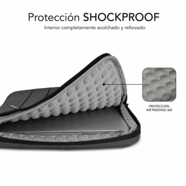Funda Subblim Air Padding 360 Sleeve para Portátiles hasta 14"/ Gris Oscuro - Imagen 3