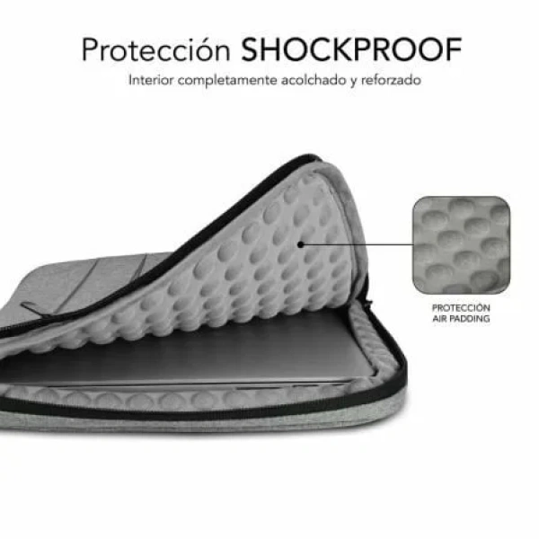 Funda Subblim Air Padding 360 Sleeve para Portátiles hasta 14"/ Gris Claro - Imagen 3