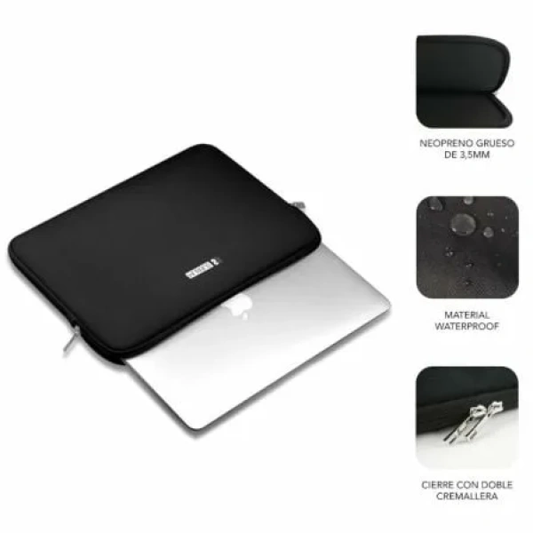 Funda Subblim Business Laptop Sleeve Neoprene para Portátiles 13.3"-14"/ Negra - Imagen 3