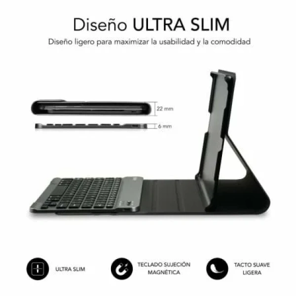 Funda con Teclado Subblim KeyTab Pro BT para Tablets Samsung Galaxy A9+/ Negra - Imagen 3