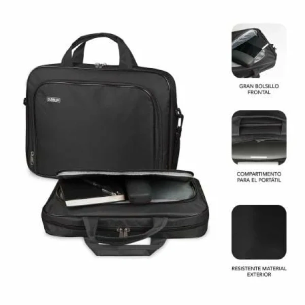 Maletín Subblim Oxford para Portátiles hasta 12.5"/ Negro - Imagen 2