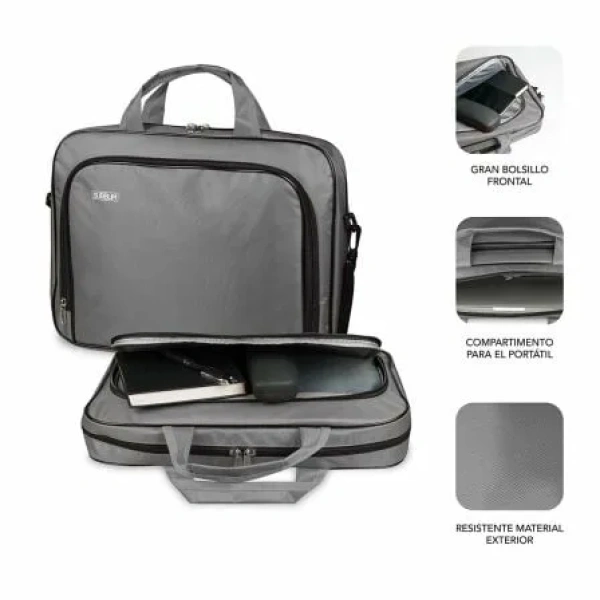 Maletín Subblim Oxford para Portátiles hasta 12.5"/ Gris - Imagen 2