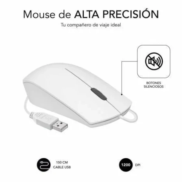 Ratón Subblim Business Silencioso/ Hasta 1200 DPI/ Blanco - Imagen 2