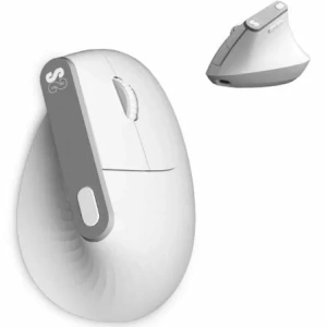 Ratón Vertical Inalámbrico por Bluetooth/ 2.4GHz Subblim Nature Vertical Ergo Dual Battery/ Batería Recargable/ Hasta 4000 DPI/ Blanco