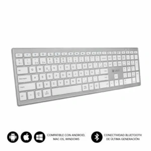 Teclado Inalámbrico por Bluetooth Subblim 2PUE200 Pure Extended/ Plata