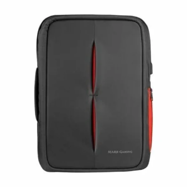 Mochila Mars Gaming MB2 para Portátil hasta 17.3"/ Puerto USB/ Antirrobo/ Impermeable/ Gris y Roja