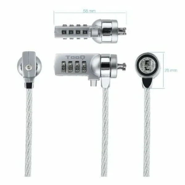 Cable de Seguridad para Portátiles TooQ TQCLKC0015/ 1.5m - Imagen 2