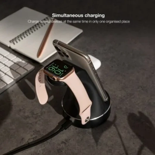 Base de Carga Inalámbrica para Apple Watch, iPhone y Smartphone Tooq TQCD02W - Imagen 2