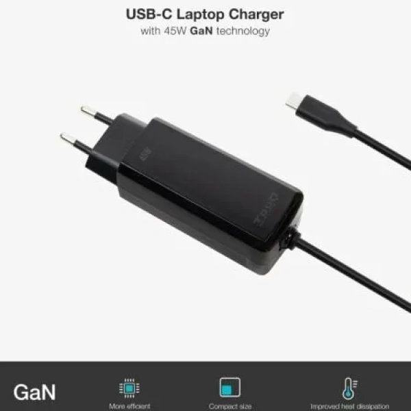 Cargador de Portátil GaN TooQ TQLC-USBCGAN100PD-C USB Tipo-C/ 45W/ Automático/ Voltaje 5-20V - Imagen 3