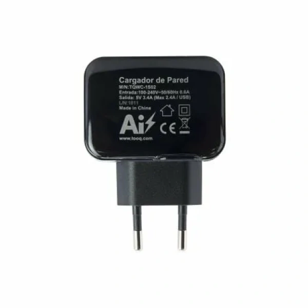 Cargador de Pared TooQ TQWC-1S02/ 2xUSB/ 17W - Imagen 3