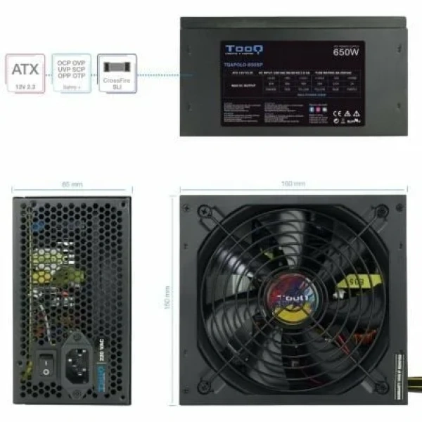 Fuente de Alimentación TooQ TQAPOLO-650SP/ 650W/ Ventilador 14cm - Imagen 3