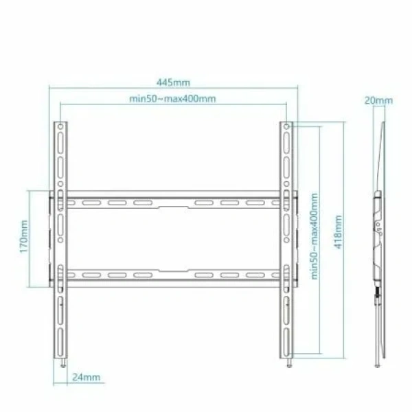 Soporte de Pared Fijo TooQ LP1070F-B para TV de 32-70"/ hasta 45kg - Imagen 3